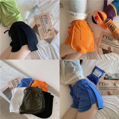 2020 Spring and Summer New Korean Style High Waist Slimming Sports Hot Pants Solid Color Student All-match Casual Shorts Women's Trendy