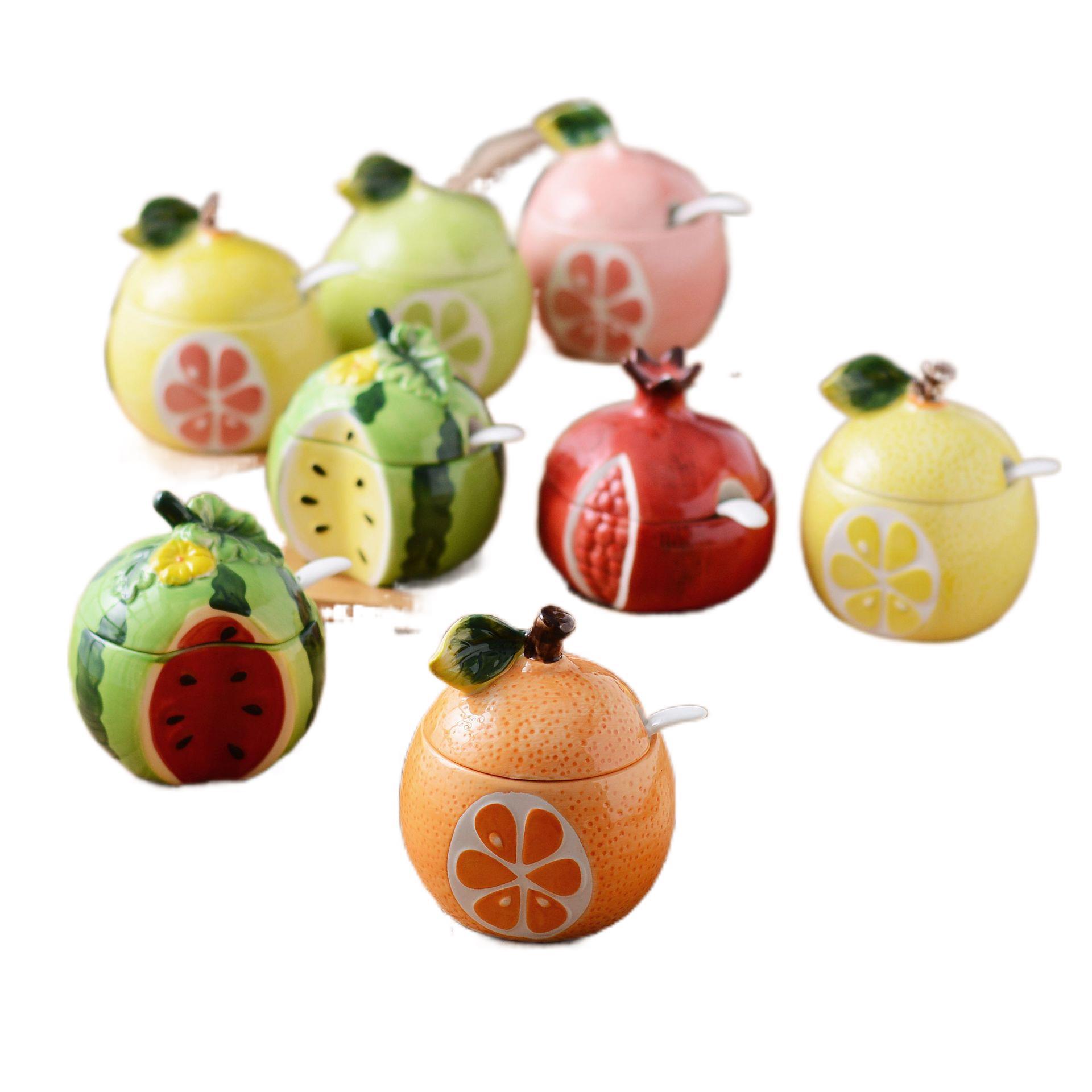 Japanese-style Ceramic Seasoning Jar Set Kitchen Supplies Household Seasoning Box Combination Seasoning Bottle Fruit Jar Swine Jar
