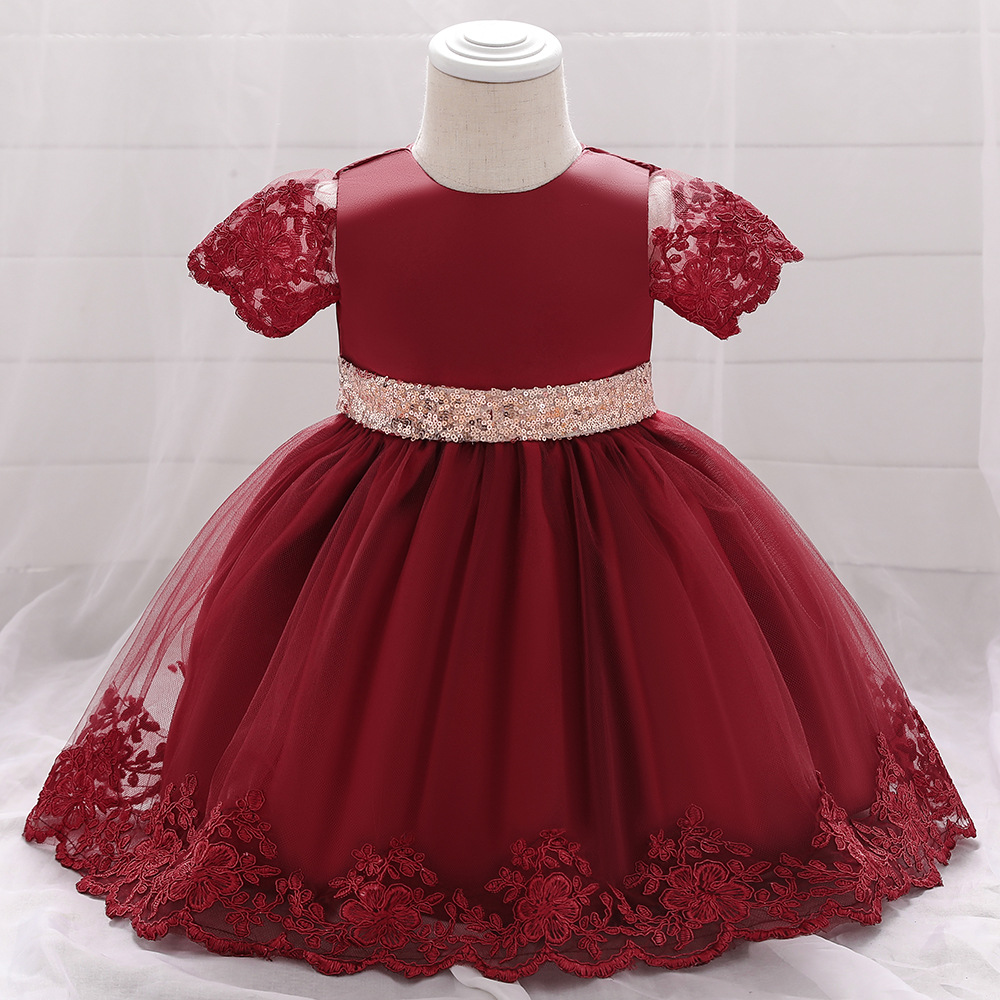 Europe and the United States Amazon source girls puffy princess skirt bow sequins baby dress children's photo clothing