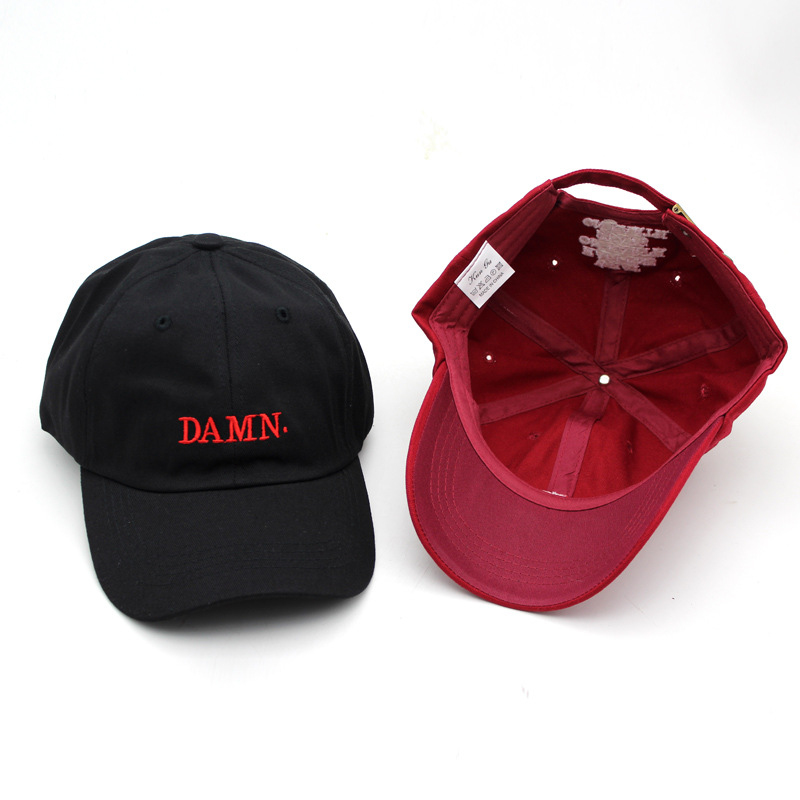 外贸帽子欧美俚语DAMN字母刺绣棒球帽户外男女休闲遮阳鸭舌帽