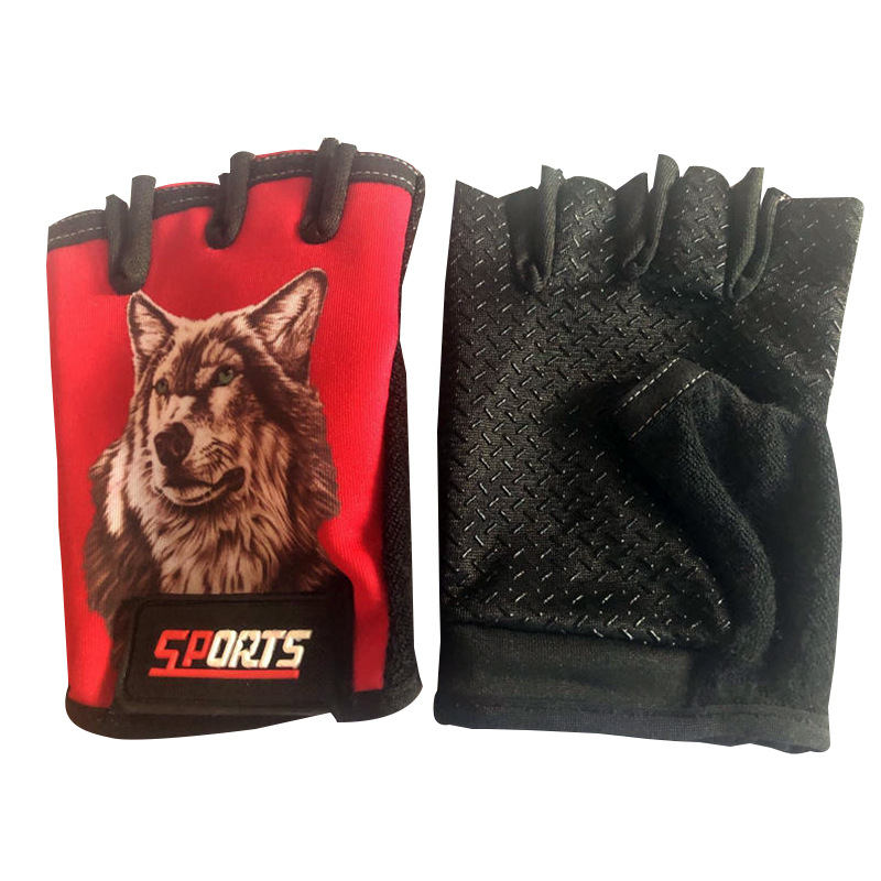 New children's riding half finger gloves high elastic outdoor sports roller skating mountain bike children's gloves manufacturers wholesale