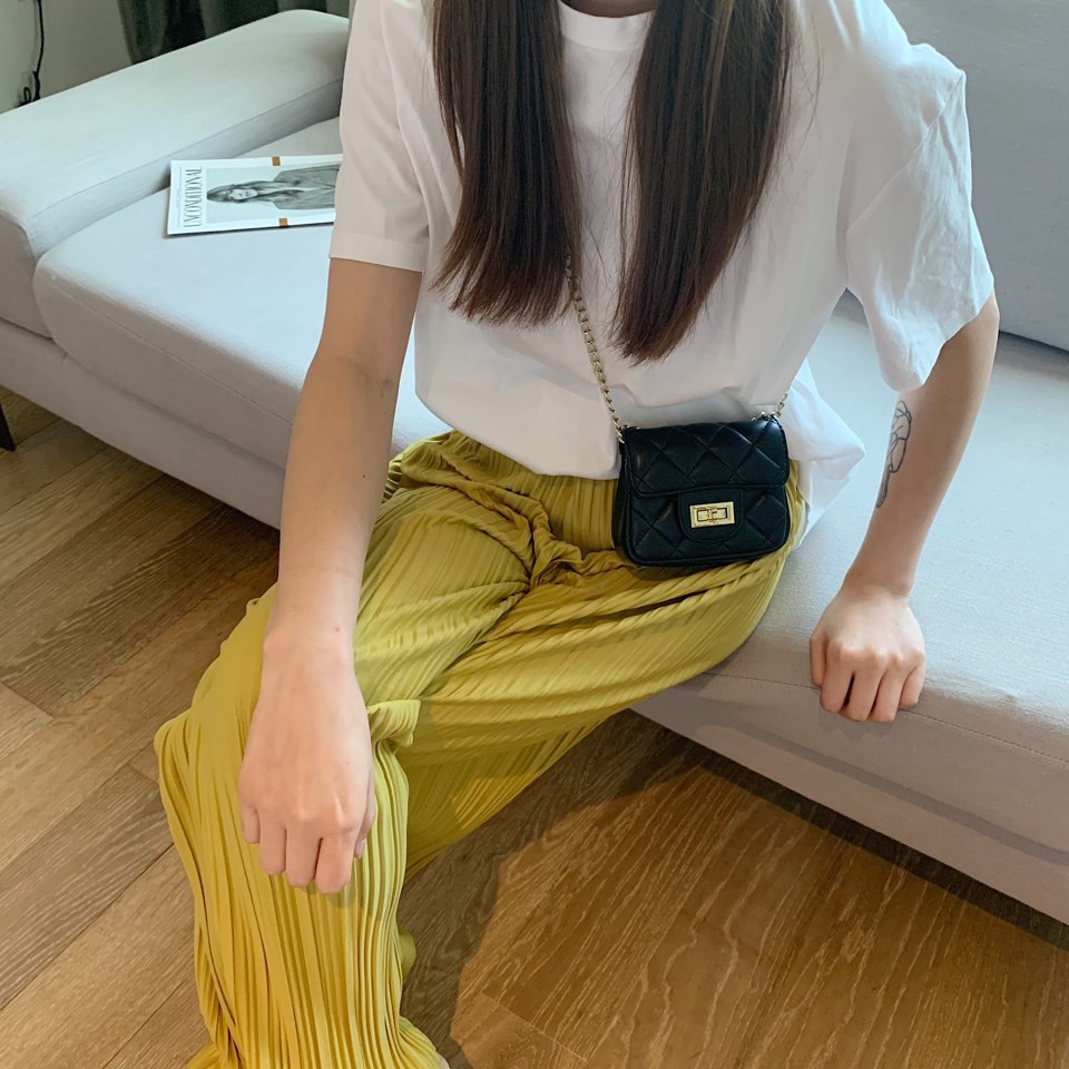 2024 Spring and Summer New High Waist Slimming Noodle Pants Stall Long Floor Pants Pleated Chiffon Casual Wide Leg Pants