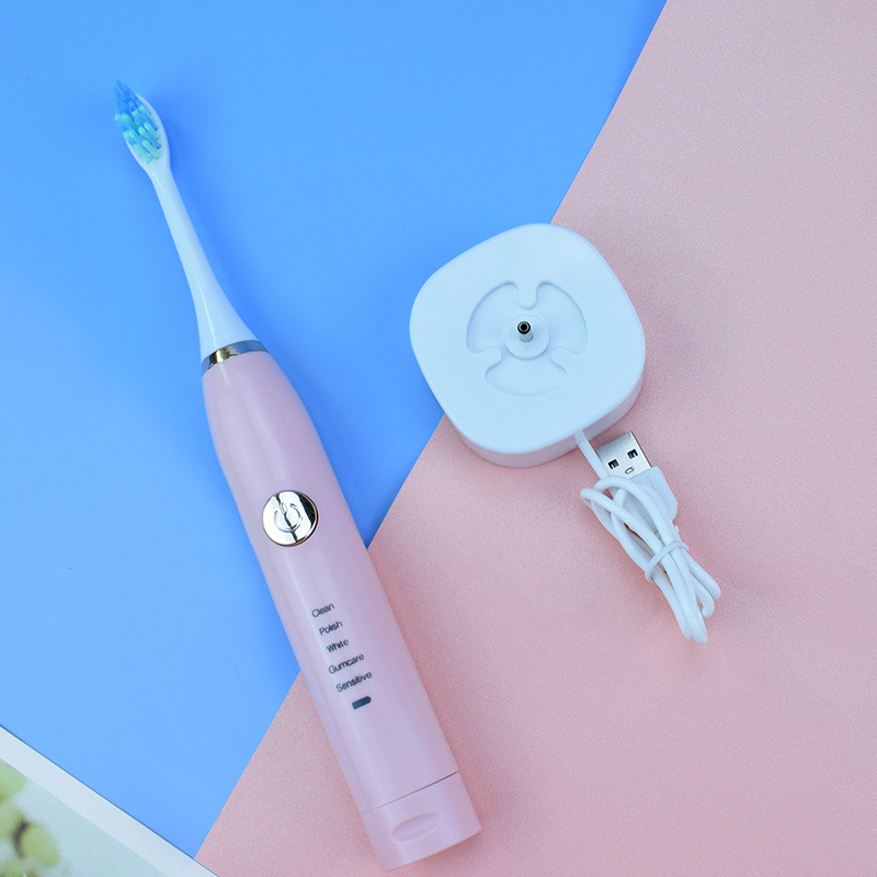 Cross-border small household appliances soft hair rechargeable toothbrush household five-speed adult electric toothbrush home travel gift suit