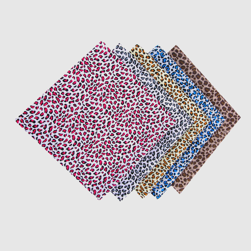Pure cotton leopard print fabric diy handmade patchwork fabric 5 pieces all cotton fabric set cloth head