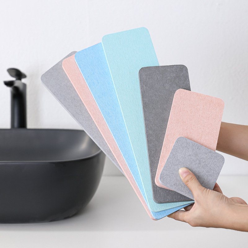 Diatom mud coaster bathroom sink absorbent pad diatomite soap pad moisture-proof quick-drying soap box toothbrush holder