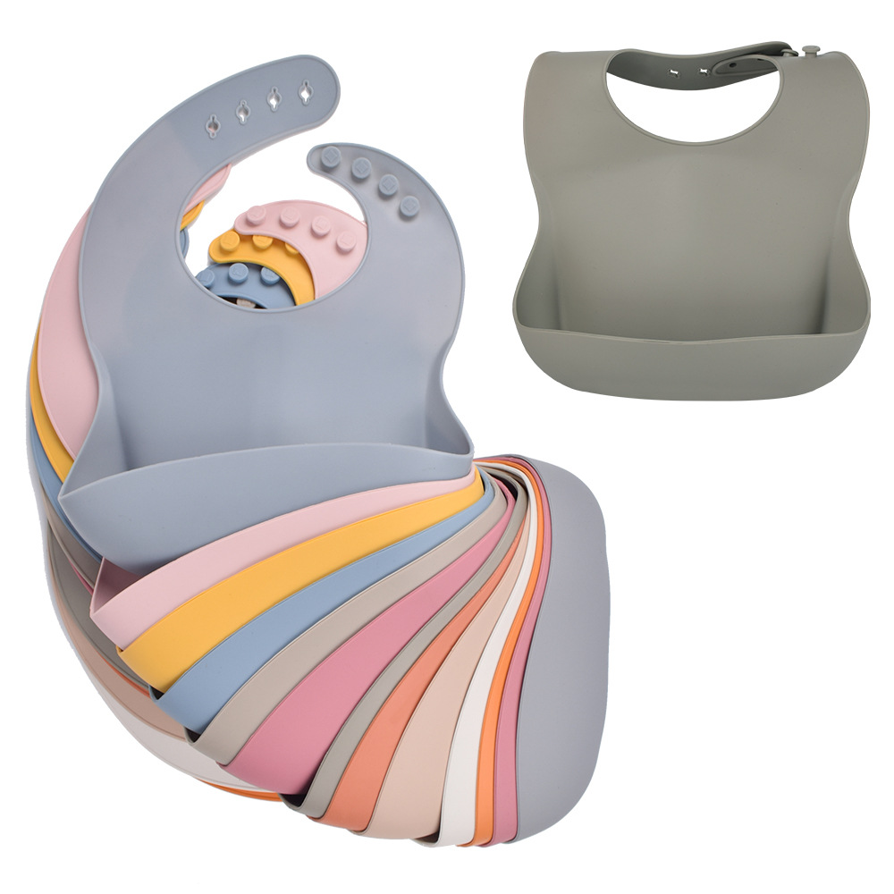 Silicone Baby Dining Bib Easy to Clean Baby Bib Slippery Towel Waterproof Leak Proof Children Silicone Slippery Bag