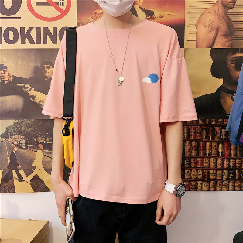 2024 Summer New Couple Ins Hong Kong Style Short-sleeved T-shirt Men's Casual Japanese Harajuku Korean Style Trendy Loose Top