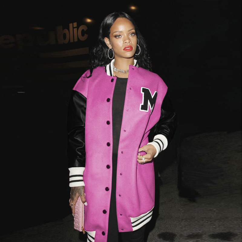 G8085 European and American Amazon Cross-border Source Women's Autumn and Winter Fashion Casual Baseball Coat