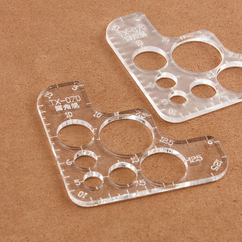Acrylic R gauge round angle gauge DX20 rounded corner template handmade DIY version template 90 * 90mm