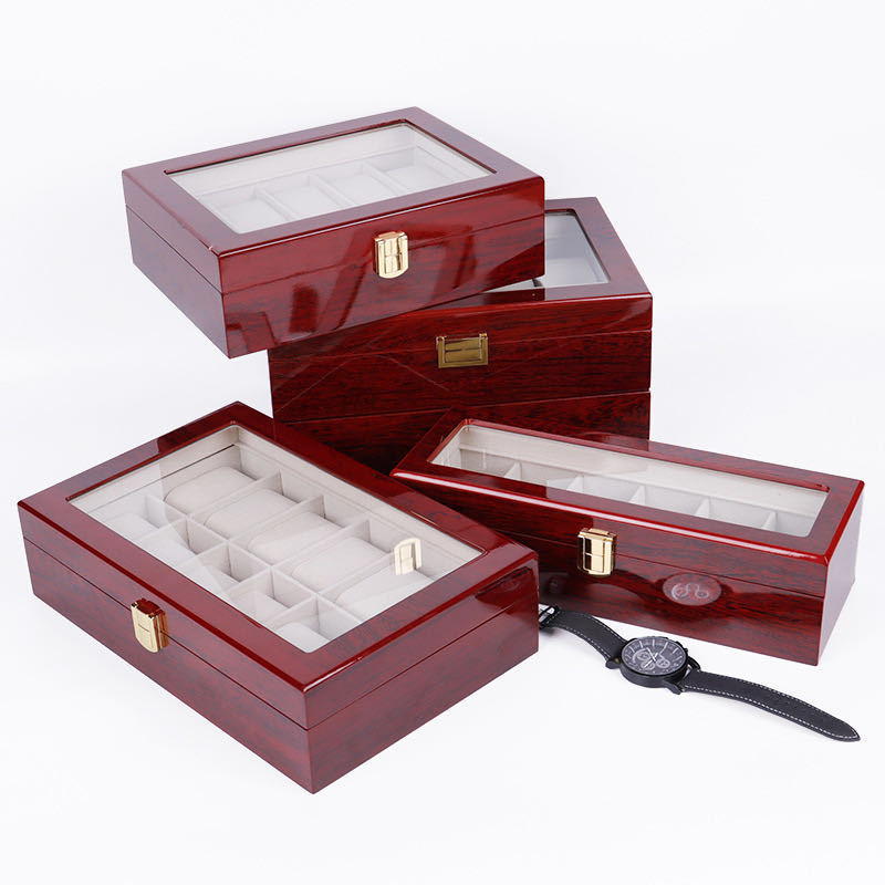 Wooden box box rectangular watch box with lock necklace box suitable for colleagues, relatives, friends and classmates