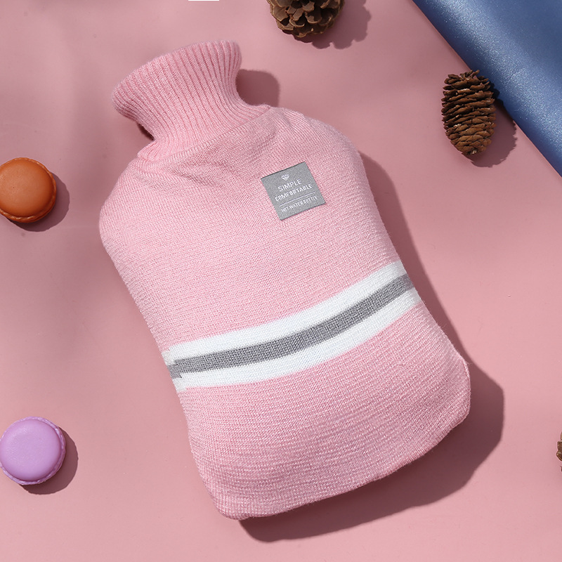 Knitted striped hot water bag cover. Simple and stylish, super elastic, skin-friendly and soft_voghion.com