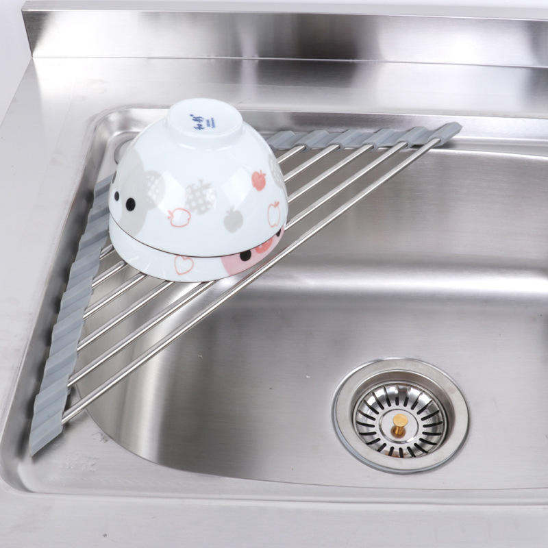 Folding triangle sink rack draining rack bowl chopsticks sponge filter rack