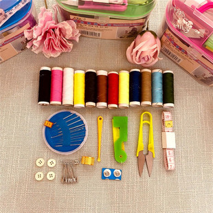 Manufacturer Medium Treasure Box Sewing Box 12 Colors Sewing Machine Portable Sewing Kit Household Sewing Box