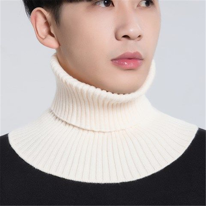 New Style Scarf Men's Pullover Autumn and Winter Warm Cervical Neck Protector Collar Versatile Decorative Fake Collar Knitted Fashion Wool
