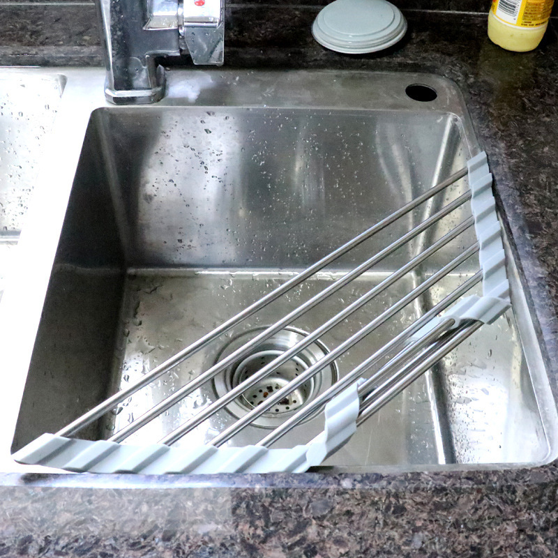 Folding triangle sink rack draining rack bowl chopsticks sponge filter rack