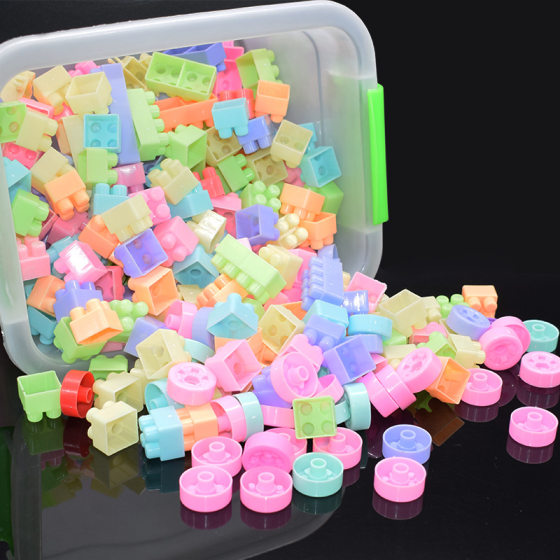 Children's Large Granular Building Blocks Plastic Toys 3-6 Years Old Intelligence Boys and Girls 2 Years Old Baby Assembled Assembled