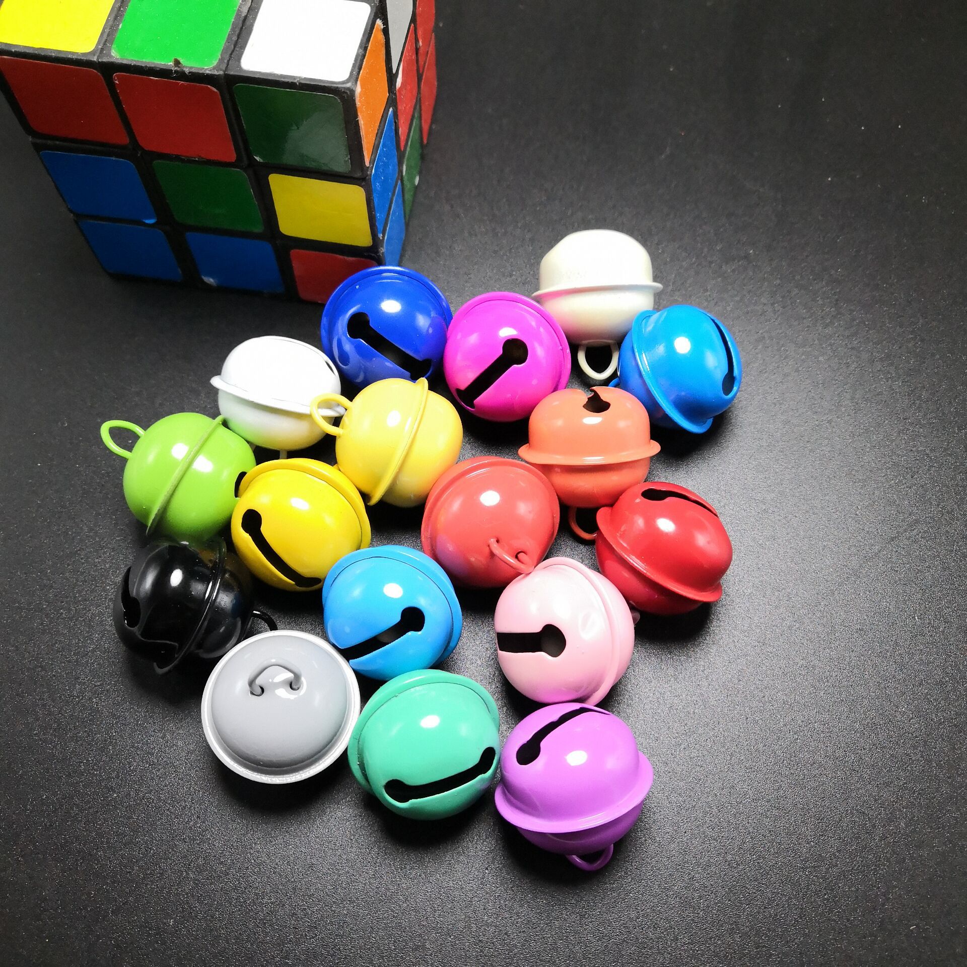 Pet Bell 22mm color paint iron bell cute candy color dog bell metal open Bell