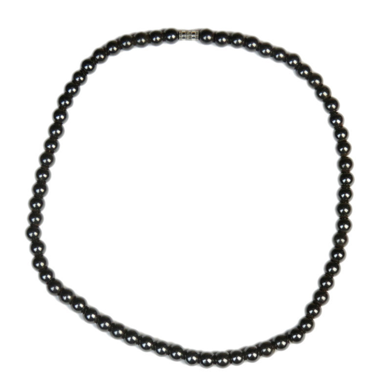 6mm round bead magnetic black stone necklace foreign trade e-commerce best selling trinkets magnetic therapy health care natural magnet necklace