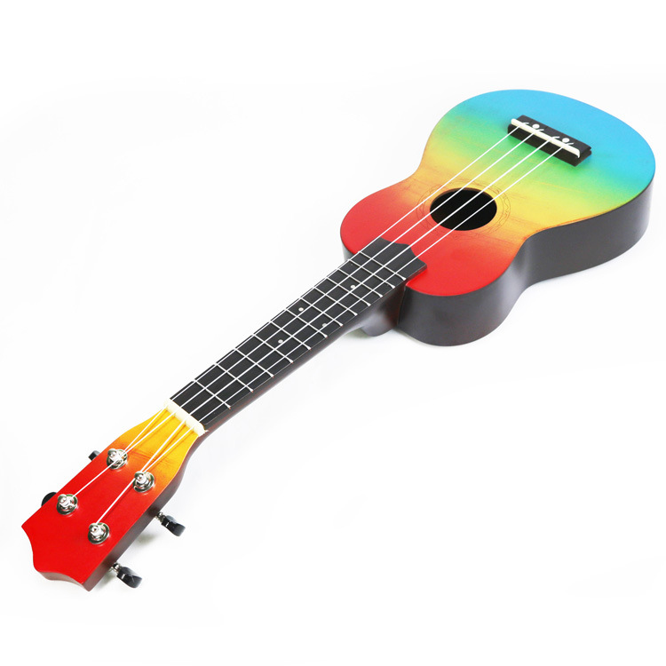 Map ukulele cartoon painted hand-painted ukulele musical instrument factory custom processing logo21 inch beginner