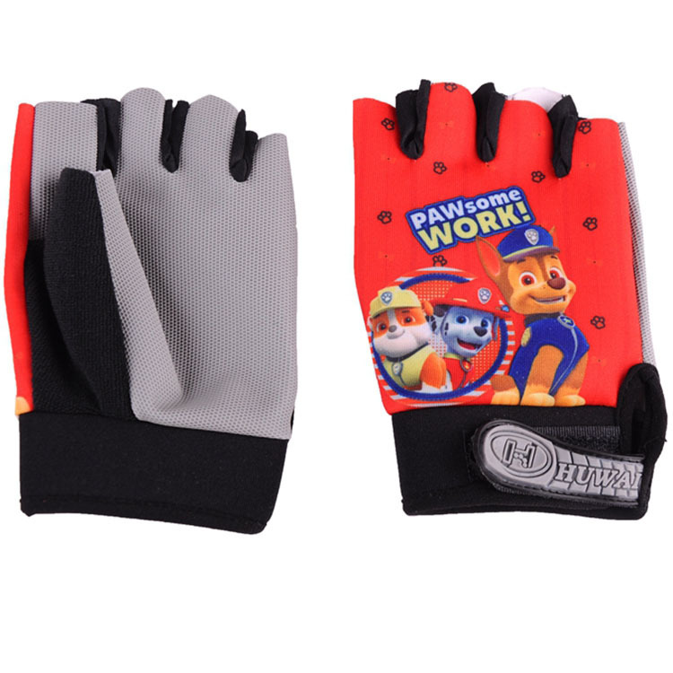 Marvel Children's Cartoon Half-Finger Gloves Non-slip Riding Men's and Women's Middle School Children's Cartoon Balance Car All-Finger Wang Wang Team