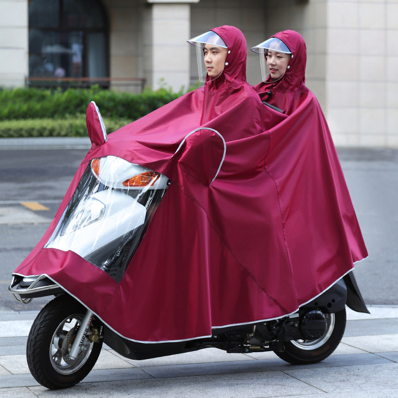 Factory wholesale electric car raincoat increased thick Oxford cloth single double double brim rainstorm poncho printable