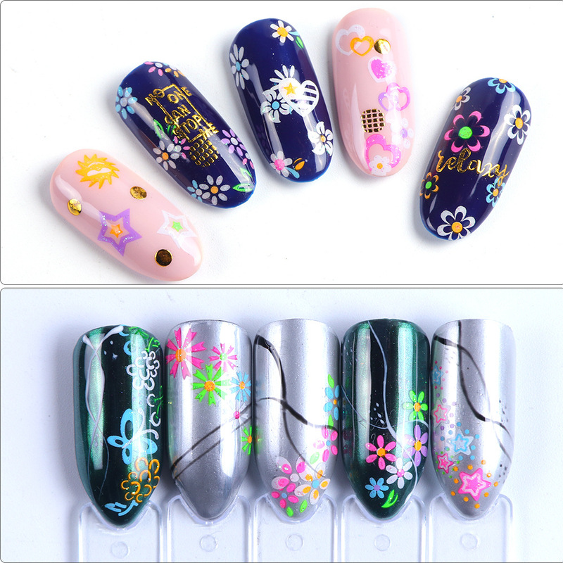 国境を越えた新しいネイルシール24種類のネット赤パーティー蝶蛍光爪シールセットnail|undefined