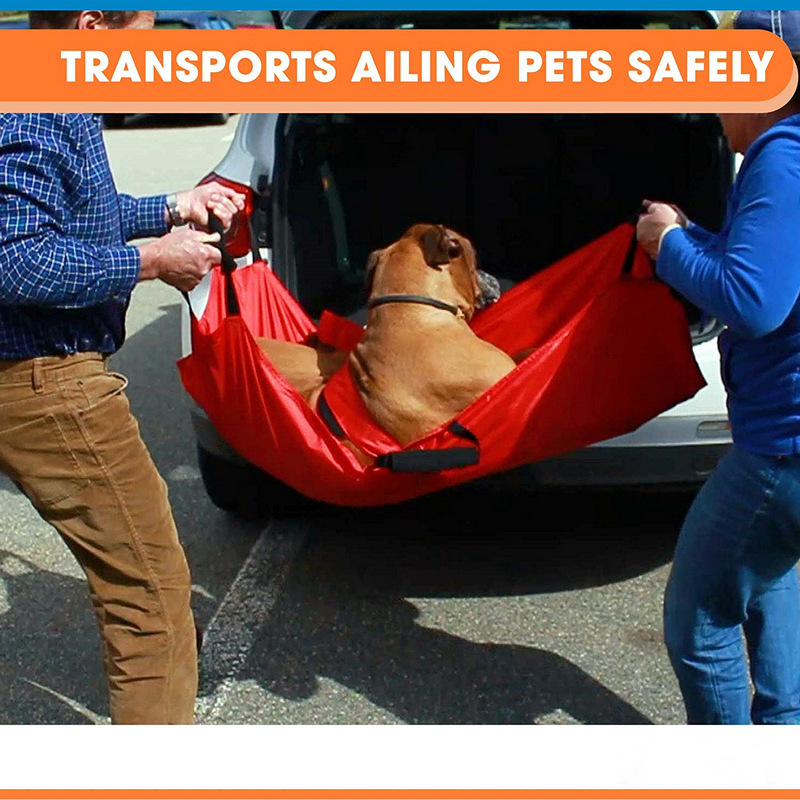 Hot sale pet transport stretcher large pet dog rescue roll-over mat foldable six handles veterinary stretcher