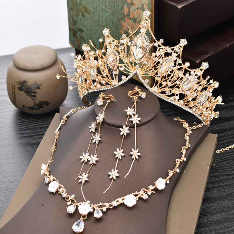 Crown Bride Hair Band Headdress Bride Jewelry Mori Wedding Dress Hair Accessories Korean Style Veil Crown Wedding
