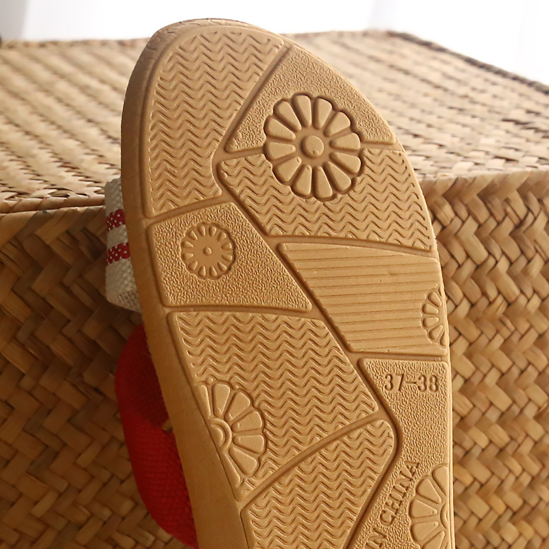 Cross Strap Linen Slippers Women's Summer Home Couple's Thick Bottom Non-Slip Indoor Soft Bottom Home Sandals and Slippers Men's Summer