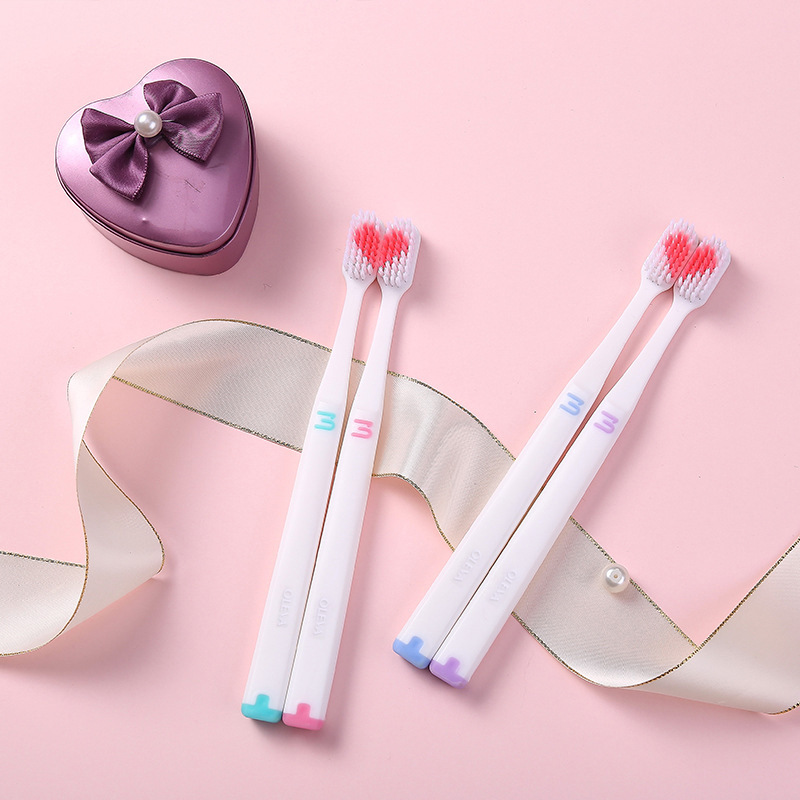 Love couple toothbrush wholesale fine hair love tongue coating cleaning adult soft hair Japanese toothbrush 2 PCs toothbrush