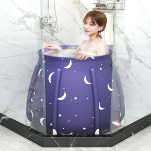 Factory Direct wholesale eight bracket bucket household folding blue starry sky folding bath bucket