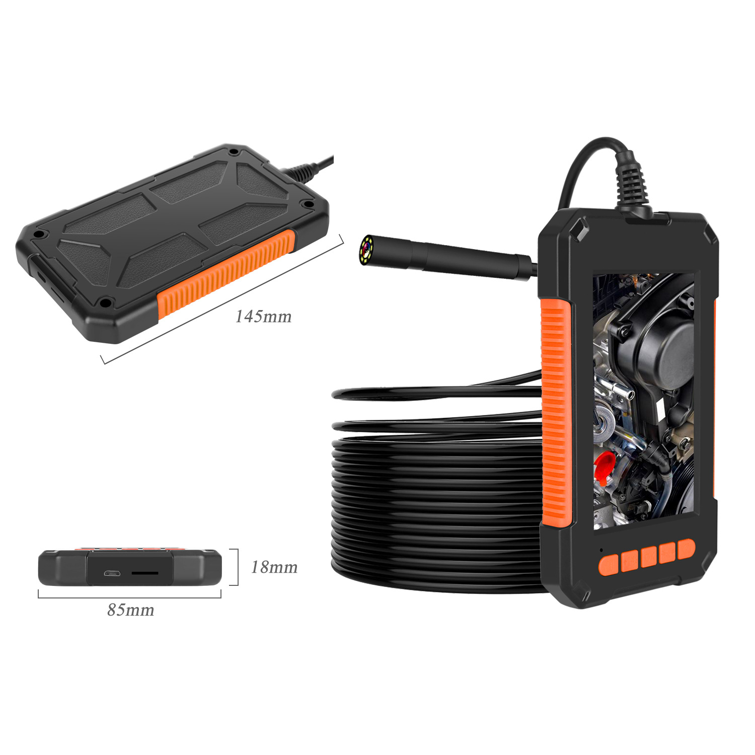 Comes with hair screen 8mm lens endoscope HD waterproof LED light industrial pipeline car inspection USB camera