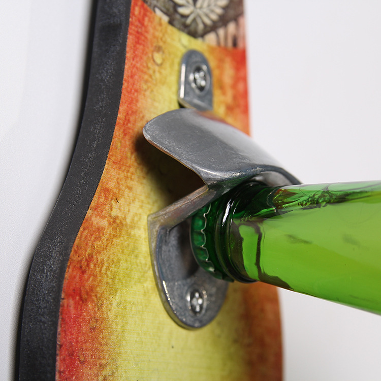 Vintage Creative Bottle Cap Opener Wooden Bottle Opener Coffee Shop Wall Decoration Hanging Decoration Bar Restaurant Wall Decoration