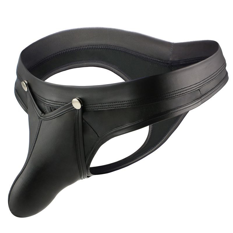 Leather-Proof Patent Leather Sexy Nightclub U-Convex Low Waist Inside Cool T-pants Men's Fun thong
