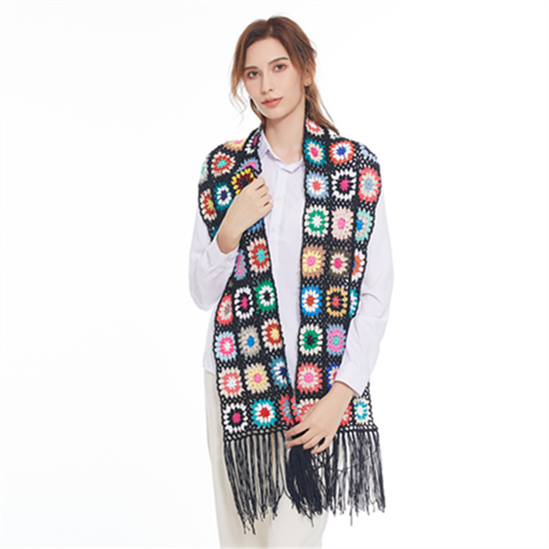 Japanese and Korean style no geometric scarf silk scarf pattern sweet scarf elegant lady style scarf warp knitting