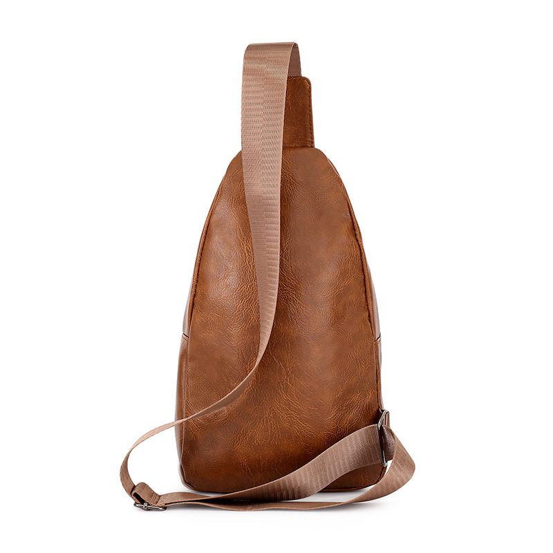 New Men's Bag Trendy Brand Shoulder Bag Casual Fashion Chest PU Chest Bag Men's Crossbody Bag Mobile Phone Bag Small Bag