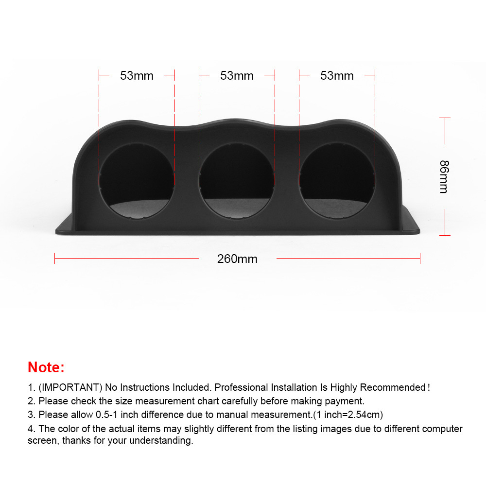 Cross-border hot new 52mm three-hole sitting instrument bracket black carbon fiber 3-hole racing instrument seat