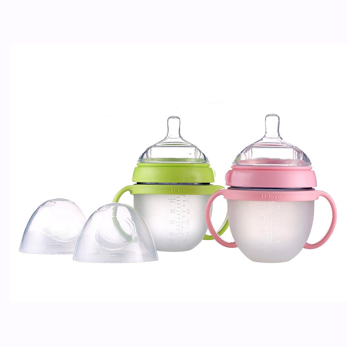 Manufacturers of liquid silicone feeding bottle large-caliber wide-mouth silicone feeding bottle anti-flatulence anti-fall baby silicone feeding bottle