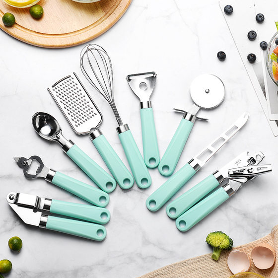 Plastic handle melon Planer bottle opener cheese planer kitchen hardware gadgets 9 piece set
