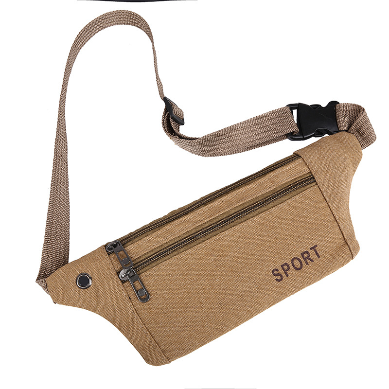 Men's Canvas Mobile Phone Waist Bag Outdoor Sports Mountaineering Running Bag Site Work Stall Men's Mobile Phone Bag