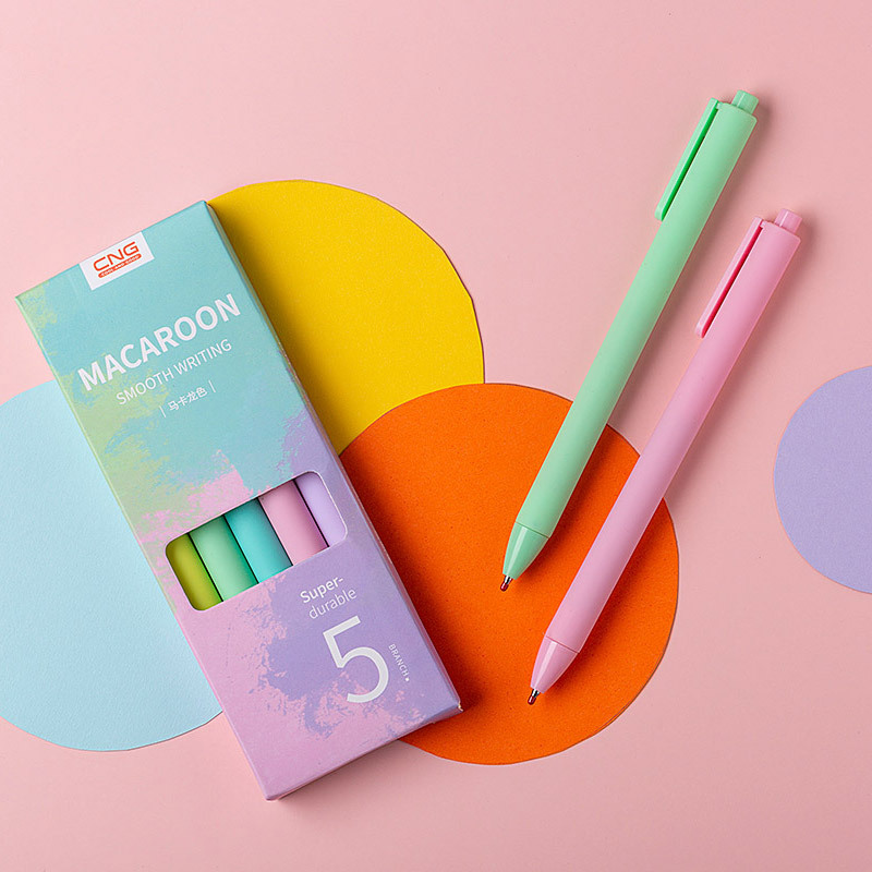CNG Creative Student Stationery Macaron Candy Color Press Gel Pen Advertising Pen Signature Pen Custom Pen Lettering