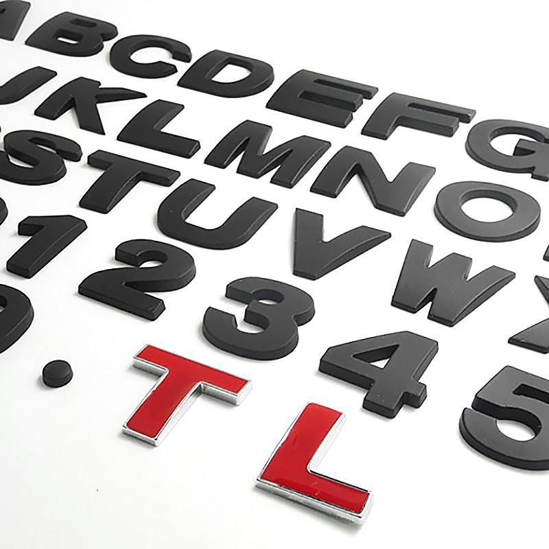 Car English letters car stickers metal personality modification large DIY digital number love creative displacement tail label