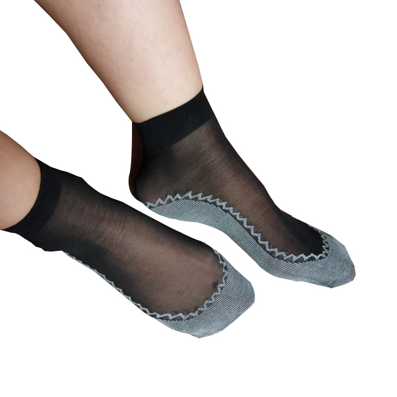 Summer cotton bottom second generation steel stockings Ladies Anti-hook silk sweat-absorbent non-slip velvet socks short socks wholesale