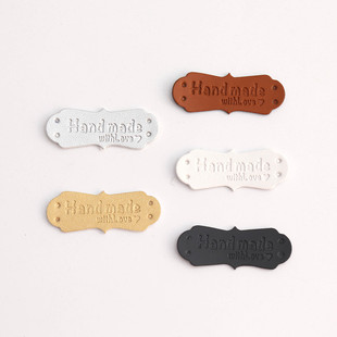 handmade Lace Embossed Color Changing Leather Label Jeans handmade Bag Children's Wear Hat Scarf Label