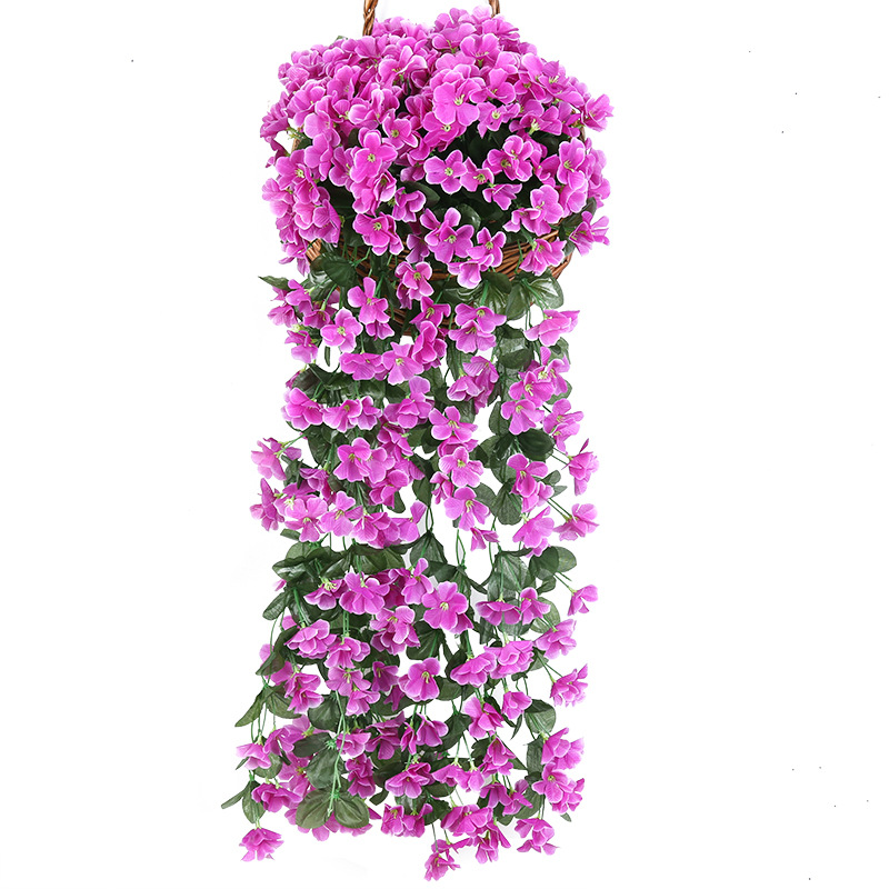 Artificial Flower Violet hanging flower vine wall hanging orchid hanging basket flower living room balcony home decoration wall hanging flower
