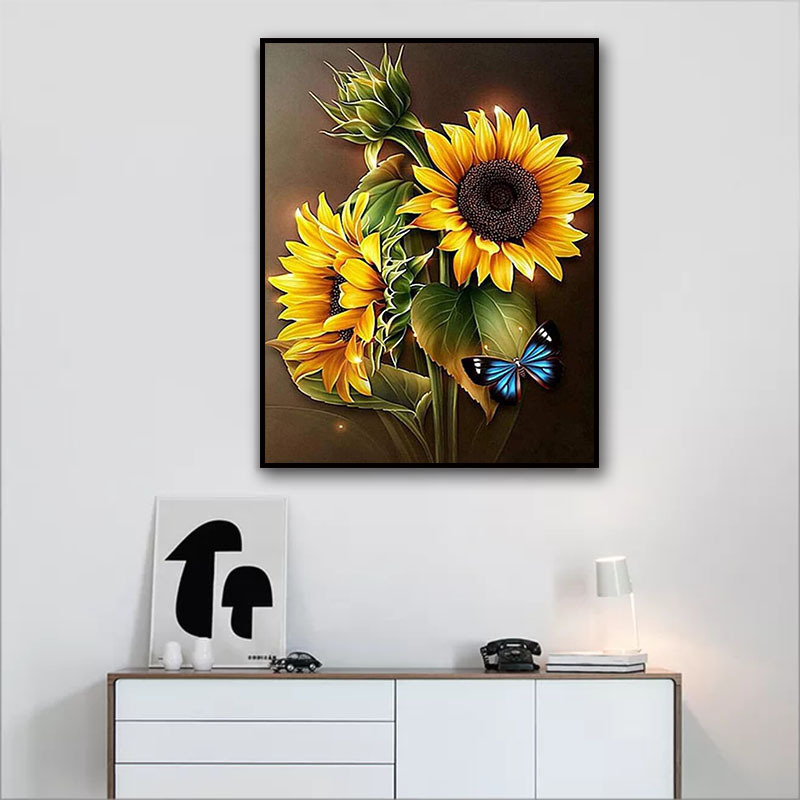 New 5d Diamond painting Sunflower Butterfly series Living room decorative painting diy full diamond foreign trade explosions spot wholesale
