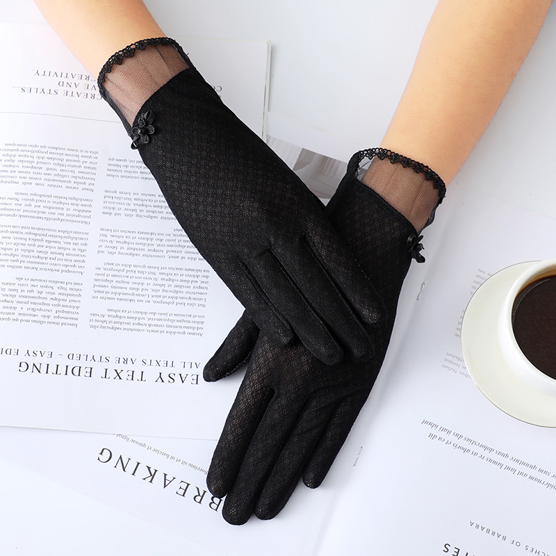 Driving sunscreen gloves thin ladies touch screen wholesale elastic summer outdoor cycling imitation sun silk gloves