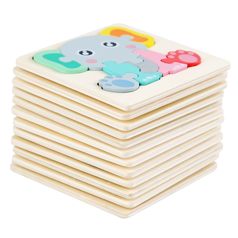Children's wooden 3D color three-dimensional buckle puzzle 0.038 baby early education puzzle building blocks educational toys 3-7 years old