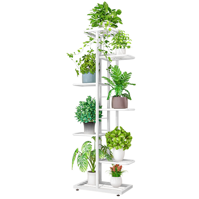 Flower Shelf Multi-Layer 7-Layer 8-pot Indoor Household Balcony Decorative Storage Rack Iron Living Room Simple Flower Pot Hanging Green Rose
