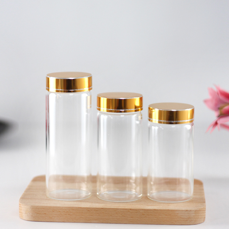47mm diameter Bird's Nest bottle scented tea packaging bottle borosilicate glass bottle candy bottle Cordyceps capsule bottle